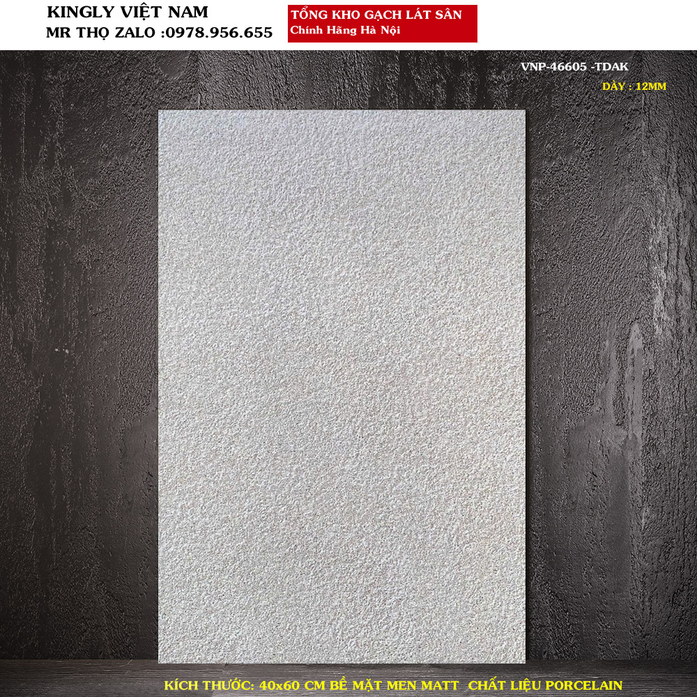 Gạch lát sân giả đá chống trơn 40x60 VNP46605 Loại 1